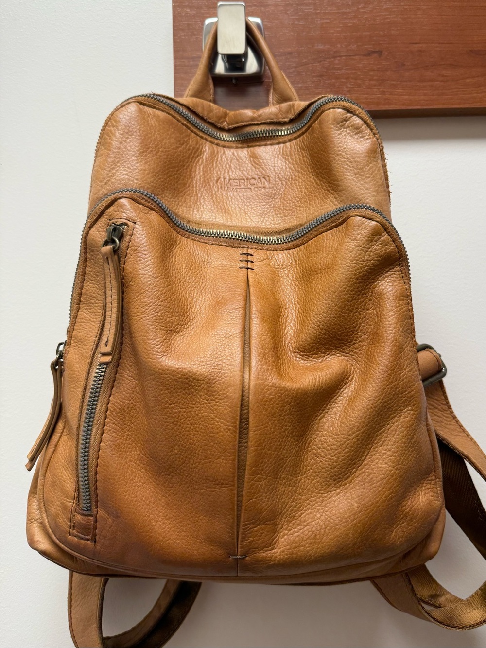 American Leather Co. Cleveland Midsized Backpack Brown Tan Leather